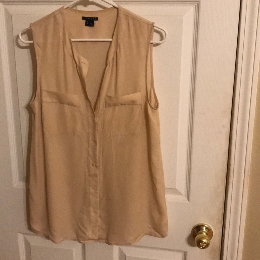Tea colored Theory 100 percent silk top
